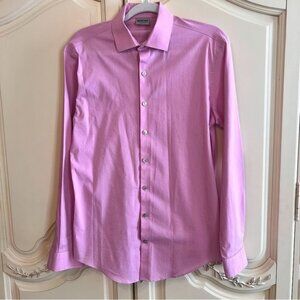 Reaction Kenneth Cole Slim Fit Long-Sleeve Button Down Shirt in Pink, 15 32/33